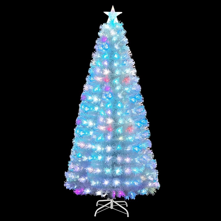 Amazon.com: Goplus 7ft Pre-Lit Fiber Optic Christmas Tree